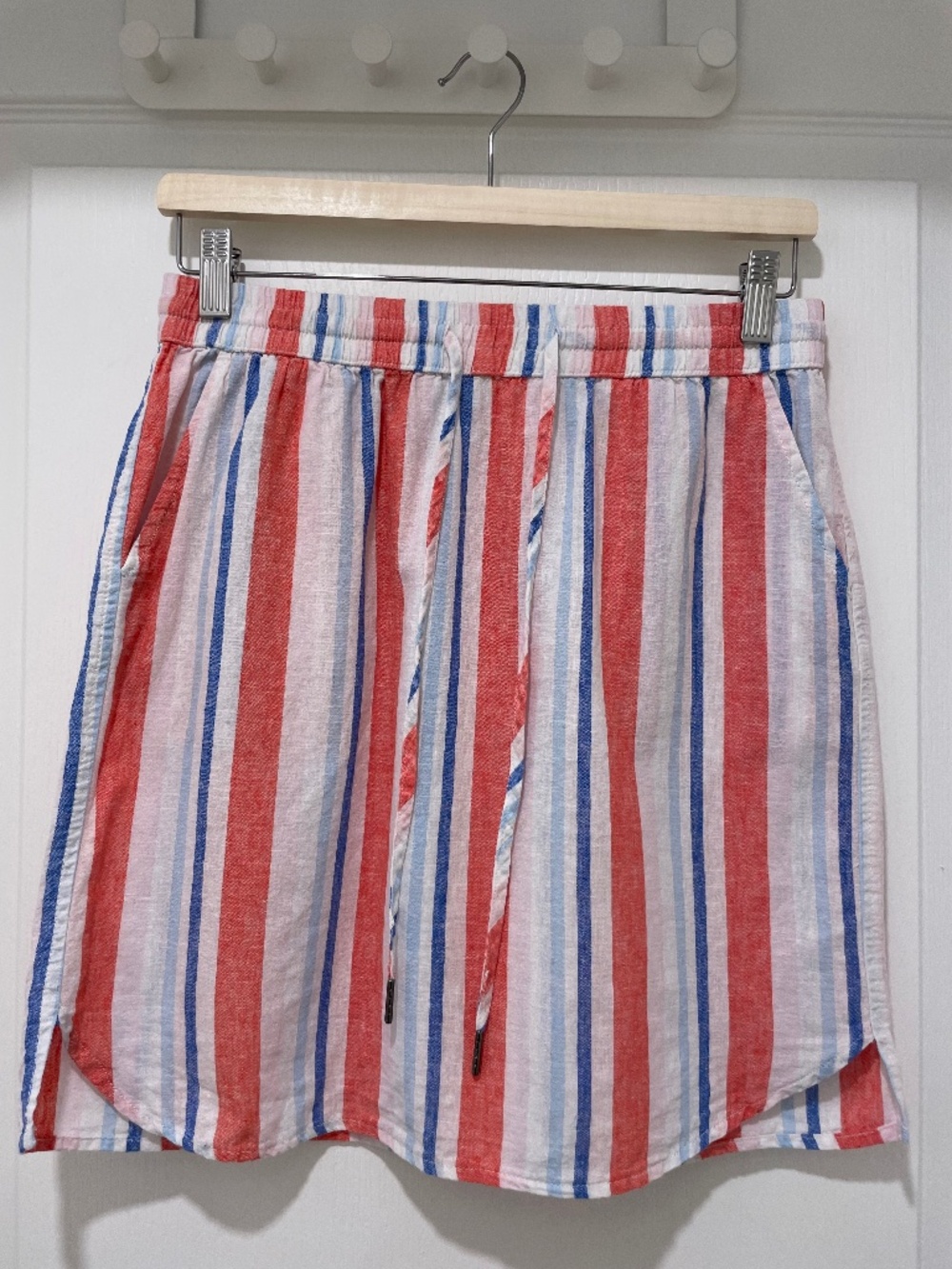 JUST LIVING Linen Blend Skirt with Pockets & Drawstring Elastic Waist - Size XS